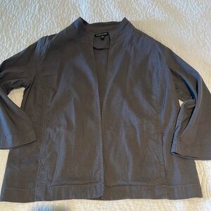 Eileen fisher dark gray linen jacket
